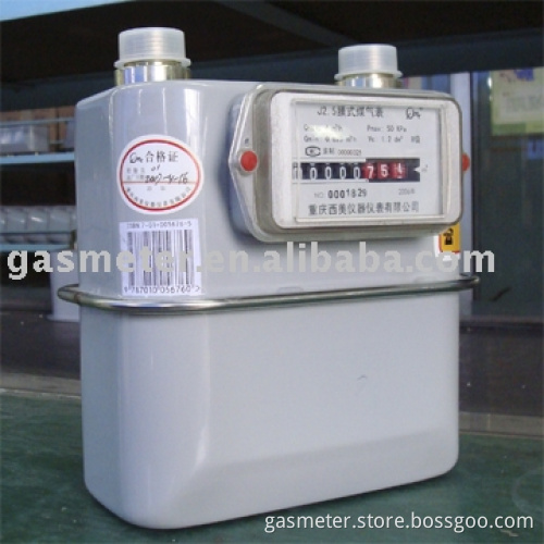 domestic mechanical gas meter with steel case